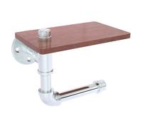 Pipeline Collection Toilet Paper Holder with Wood Shelf