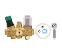 Pipeline Pressure Reducing Valve Brass Stainless Steel Water Pressure Regulator Valve with Filter and Pressure Meter for Whole House Water System (3/4 inch (DN20))