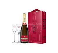 Piper Heidsieck - Champagne Cuvée Brut - Confezione 1 bottiglia + 2 flûtes
