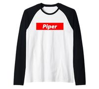 Piper Name 90's Streetwear Y2K Outfit - Regalo per Pipers Maglia con Maniche Raglan
