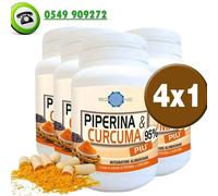 PIPERINA e CURCUMA , 4 FLACONI 240 CAPS. integratore Alta titolazione PLUS