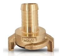 PipeSan Geka System - Raccordo rapido in ottone, 3/4", attacco per tubo filettato o connettore per tubo da giardino in ottone, adatto per acqua potabile, qualità testata