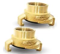 PipeSan Raccordo Rapido Geka 3/4" Ottone - Set da 2 - Filetto Femmina - Compatibile Gardena & Tubo Irrigazione - Acqua Potabile - 10 bar 120°C | Connettore Rapido Giardino