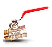 PipeSan - Rubinetto 3/4" DN20 PN30 | Valvola a Sfera in Ottone | Filetto Femmina/Maschio | Passaggio Totale 30 bar | Rubinetto Acqua Gas Riscaldamento | Leva Piatta in Metallo ISO 9001