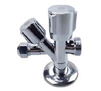 PipeSan Valvola angolare universale combinata 1/2" - 3/8" - 3/4" in ottone, autosigillante, resistente alla corrosione, ideale per il collegamento in lavatrice e lavastoviglie