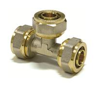 Pipetec, raccordo a T, 20 x 2 mm, per tubo composito multistrato DVGW, conforme a UBA, fino a max. 100 °C