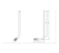 PIPETTA A 90° IN INOX DIAM. 14X1 ALLACCIO RADIATORI TUBO 17/250 MM