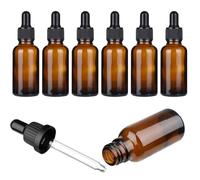 Pipette Contagocce Vetro,6pcs 30ml Flaconi Contagocce Vetro,Marrone Bottiglie Contagocce Vetro,Ambrato Bottiglie Contagocce,Pipette Contagocce Boccette,Per Profumi Olio Essenzial