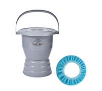 Pipì Notturna, Orinatoio da Camera con Padella con Sedile del WC, Secchio for vasi for urina con Manico sul Coperchio vasino Portatile for Donne Uomini Anziani(Grey,27.5cm)