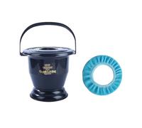 Pipì Notturna, Orinatoio da Camera con Padella con Sedile del WC, Secchio for vasi for urina con Manico sul Coperchio vasino Portatile for Donne Uomini Anziani(Black,22.5cm)