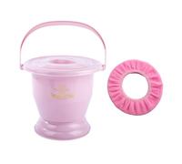 Pipì Notturna, Orinatoio da Camera con Padella con Sedile del WC, Secchio for vasi for urina con Manico sul Coperchio vasino Portatile for Donne Uomini Anziani(Pink,22.5cm)