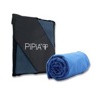 PIPIA' Asciugamano Palestra 50x100 cm Blu| Asciugamano Microfibra Leggero Assorbente| Asciugamani Palestra da Viaggio Yoga e Doccia| Asciugamano palestra Uomo Donna| Telo Palestra con Gancio e Borsa