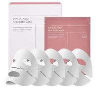 Pipihome 5 Pezzi Bio Mask Collagen, Maschera Viso Coreana Overnight, Real Deep Maschera Bio Collagene Viso, Maschera Idratante, Mirato Alla Pelle Secca, Opaca e Non Compatta