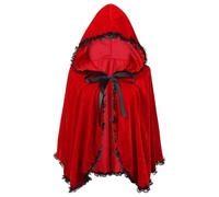 Pipihome Mantello Cappuccetto Rosso, Cappuccetto Rosso Costume, Mantello in Velluto con Cappuccio Kid Adulto, per Costume Halloween Carnevale Natale Capo Masquerade (F)