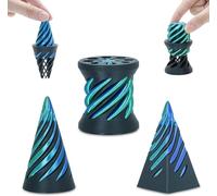 Pipihome Piramidi impossibili Scultura Passante, giocattolo a stampato 3D, Unico Durevole Giocattolo Anti-Stress E Antiansia, Statua Di Presentazione Della Piramide Egiziana (C)