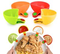 Pipihome Set di 4 Porta Salse da Piatto, Ciotole Con Clip Per Piatto, Supporto a Clip Per Piatti, Contenitore per Salsa, Spezie e Condimenti, Contenitori per Patatine e Salse, Gadget da Cucina