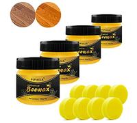 PIPIHUA Cera D'Api Naturale, Per La Cura Del Legno, Cera Impermeabile, Dei Mobili E Protezione Legno Di In Lucidante Mobili, 4x 100g Con 8 Spugne