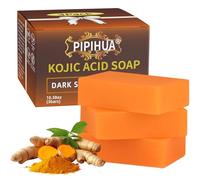 PIPIHUA Sapone all'acido Kojico per l'iperpigmentazione Barrette di Sapone per l'acne con Collagene, Curcuma, Collagene, Acido ialuronico (3×100 g)