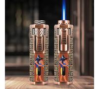 PIPIITA Accendino a gas antivento retrò, ricaricabile, per lui, lei, uomini, marito, festa del papà, idea regalo multiuso per la casa, candele natalizie