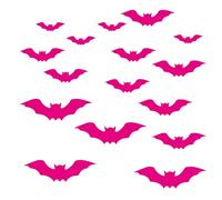 Pipistrelli decorazione da parete | 16 pezzi rosa 3D pipistrelli fai da te - decorazione di Halloween riutilizzabile per interni, pipistrelli pieghevoli, decorazione di Halloween per la casa