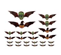 Pipistrelli di Halloween - 24 Pezzi Adesivi 3D Pipistrelli Paura | Decorazioni Interne Adesivi Camera da Salone Aula Scuola,Feste a tema ed eventi festivi