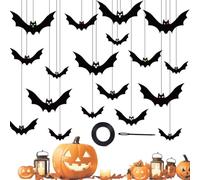 Pipistrelli di Halloween | gotico per la decorazione della casa - Decorazioni realistiche di Halloween Puntelli fotografici Decorazioni per esterni Forniture per feste per porte finestre