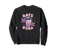 Pipistrelli e Boba Carino Spooky Pastel Goth Felpa