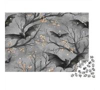 Pipistrelli Volanti Puzzle 1000 Pezzi Gioco di Puzzle 1000 Pezzi Carta Scena Notturna nella Foresta Relax Puzzle per Adulti Casa Regalo 38x26cm/1000pcs