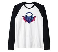 Pipistrello con Cuffie Rocks The Night Sky per Adulti e Bambini Maglia con Maniche Raglan