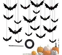 Pipistrello di Halloween, pipistrelli neri spaventosi, adesivi per pipistrelli, decorazioni spettrali, decorazione da parete, spaventoso svolazzante, decorazione per la casa, ornamenti per esterni