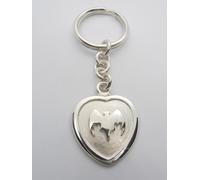 Pipistrello : Portachiavi a Cuore in Argento 925 - Bat - Batman - Brisè