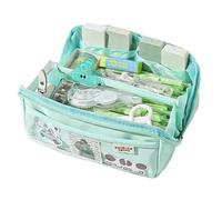 pipisweet 10 strati di grande capacità astuccio trasparente scomparto matita sacchetto carino kawaii studente cancelleria organizzatore materiale scolastico, Verde, Taglia unica