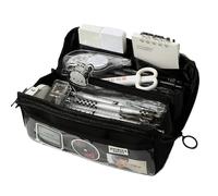 pipisweet 10 strati di grande capacità astuccio trasparente scomparto matita sacchetto carino kawaii studente cancelleria organizzatore materiale scolastico, Nero , Taglia unica