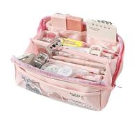 pipisweet 10 strati di grande capacità astuccio trasparente scomparto matita sacchetto carino kawaii studente cancelleria organizzatore materiale scolastico, rosa, Taglia unica
