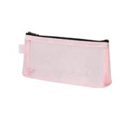 pipisweet 1Pc Semplice Trasparente Portatile Mesh Pencil Case Pen Bag Ufficio Studente Matita Astucci Forniture Scuola Scatola Penna Bill Storage Bag, rosa, Taglia unica