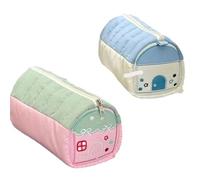 pipisweet 2 Pz Carino Casa Penna Bag Grande Stoccaggio Cancelleria Scatola di Cancelleria Studente Penna Sacchetto Coreano Cancelleria Matita, Ping+blu, Taglia unica