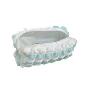 pipisweet 2 pz Kawaii Puffs Astuccio Astuccio Cosmetico Ragazza Penna Sacchetto Scatola Carino Coreano Cancelleria per Ufficio Rientro a Scuola Forniture Studenti, Verde e bianco., Taglia unica