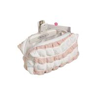 pipisweet 2 pz Kawaii Puffs Astuccio Astuccio Cosmetico Ragazza Penna Sacchetto Scatola Carino Coreano Cancelleria per Ufficio Rientro a Scuola Forniture Studenti, Arancione e bianco, Taglia unica