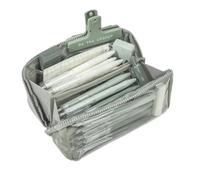 pipisweet 2 Pz Multi-funzionale Grande Matita Bag Multi-Layer Ragazza Scuola Custodie per Studenti Cancelleria Titolare Borse Penna Forniture, Verde, Taglia unica