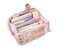 pipisweet 2 Pz Multi-funzionale Grande Matita Bag Multi-Layer Ragazza Scuola Custodie per Studenti Cancelleria Titolare Borse Penna Forniture, rosa, Taglia unica