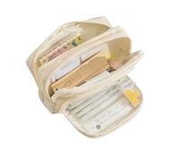 pipisweet 2 Pz Ragazza Estetica Matita Sacchetto di Scuola Cassa Della Penna Titolare Carino Stile Semplice Cerniera Matita Pouch Scuola Supplie, Beige, Taglia unica