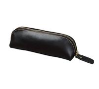 pipisweet 2 Pz Vintage Astuccio In Pelle Semplice Cancelleria Hoder Pen Case Sacchetto di Immagazzinaggio Della Chiusura Lampo Matita Sacchetto Occhiali Scatola Forniture, Nero , Taglia unica