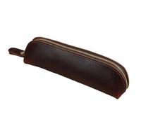 pipisweet 2 Pz Vintage Astuccio In Pelle Semplice Cancelleria Hoder Pen Case Sacchetto di Immagazzinaggio Della Chiusura Lampo Matita Sacchetto Occhiali Scatola Forniture, Caff, Taglia unica