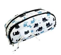 pipisweet 3 Pz Grande Penna Bag Cute Snow Cat Doppia Cerniera Cancelleria Organizer Multifunzionale Pen Box Scuola Ufficio, bianco, Taglia unica