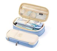 pipisweet Astuccio per matite di grande capacità, per ragazze, ufficio, studenti, cancelleria, organizer per la scuola, bianco, Taglia unica