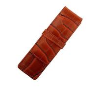 pipisweet Astuccio portamatite con motivo coccodrillo con pelle PU per ragazzi e ragazze, portapenne per studenti scolastici semplice, Marrone, Taglia unica