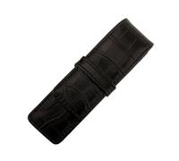 pipisweet Astuccio portamatite con motivo coccodrillo con pelle PU per ragazzi e ragazze, portapenne per studenti scolastici semplice, Nero , Taglia unica