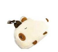 pipisweet Capybara - Astuccio per cancelleria, 2 pezzi, con divertente portapenne, stile afro, in peluche, con cerniera, per studenti, bianco, Taglia unica