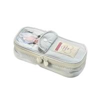 pipisweet Grazioso astuccio per matite retrò europeo Semplicità Astuccio Grigio Blu Serie Scrapbook Storage Borsa di cancelleria ad alta capacità, N. 1., *1