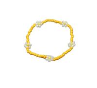 pipisweet Grazioso braccialetto con perline a forma di margherita, da donna, alla moda, bohémien, colorato, con charm elasticizzato, regalo per feste, Misura unica, Agata